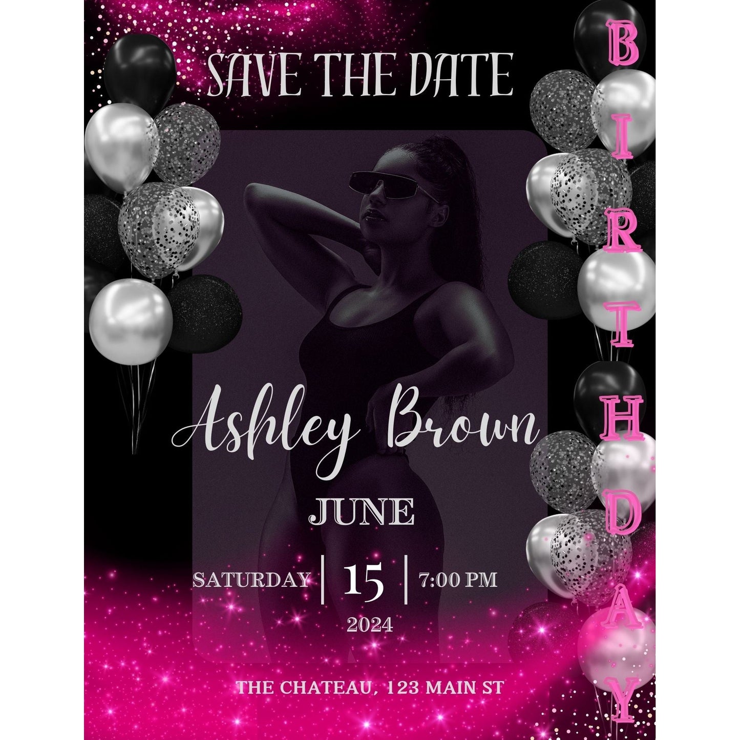1 Page Save The Date 8.5x11 Customizable Invitation