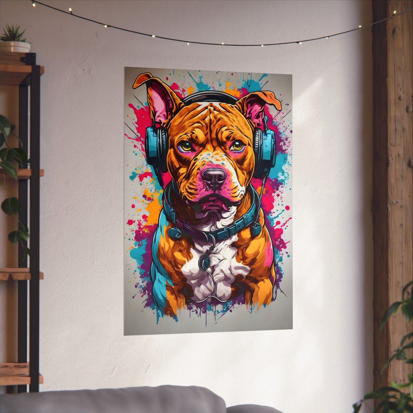 Pitbull Colorful Matte Poster