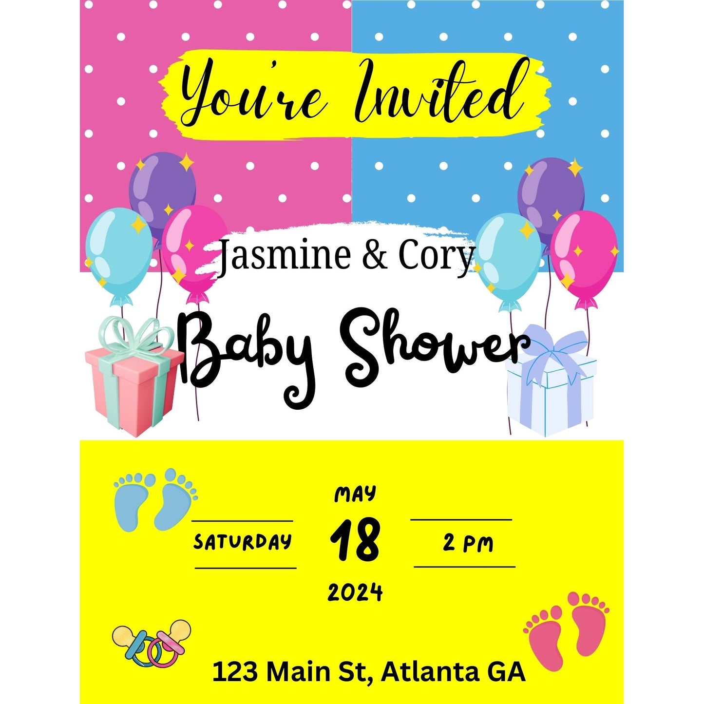 8.5x11 Customizable Baby Shower Canva Template