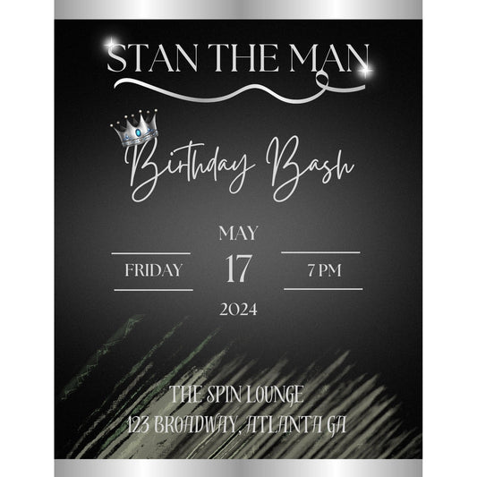 8.5x11 Customizable Birthday Bash Invitation via Canva