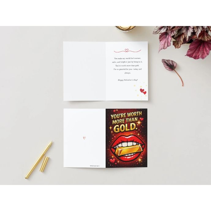 Worth More Than Gold – Valentine’s Card | 5×7 Printable Greeting Card