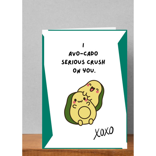 Avocado Valentine – “I Avo-Cado a Serious Crush on You” | Printable 5×7 Card