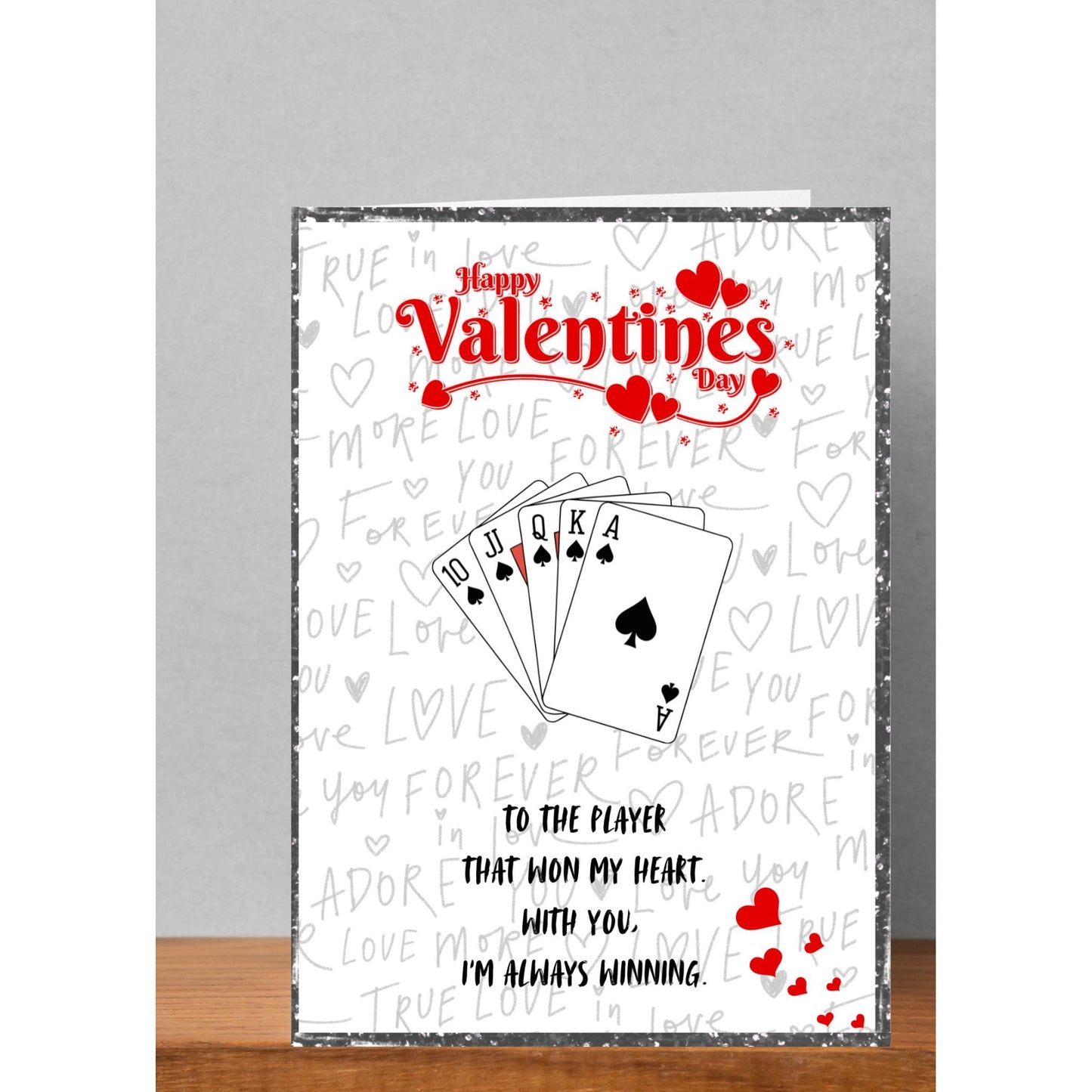 Happy Valentine’s Day – Royal Flush Love Card | 5×7 Printable Greeting Card
