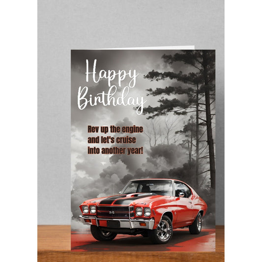 5x7 Happy Birthday-Muscle Car