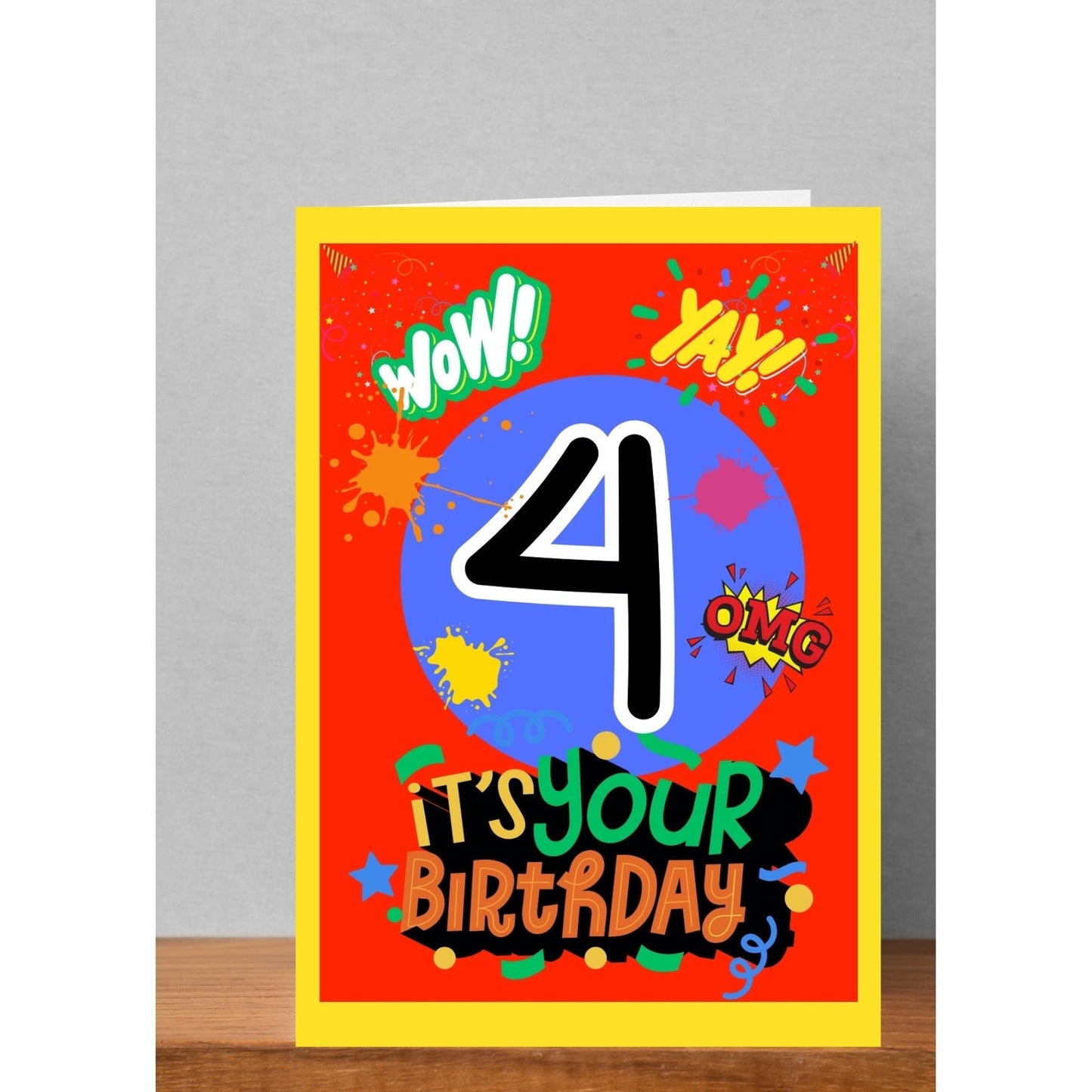 5x7 Happy Birthday, Numbered Card Ages 1-10 yrs