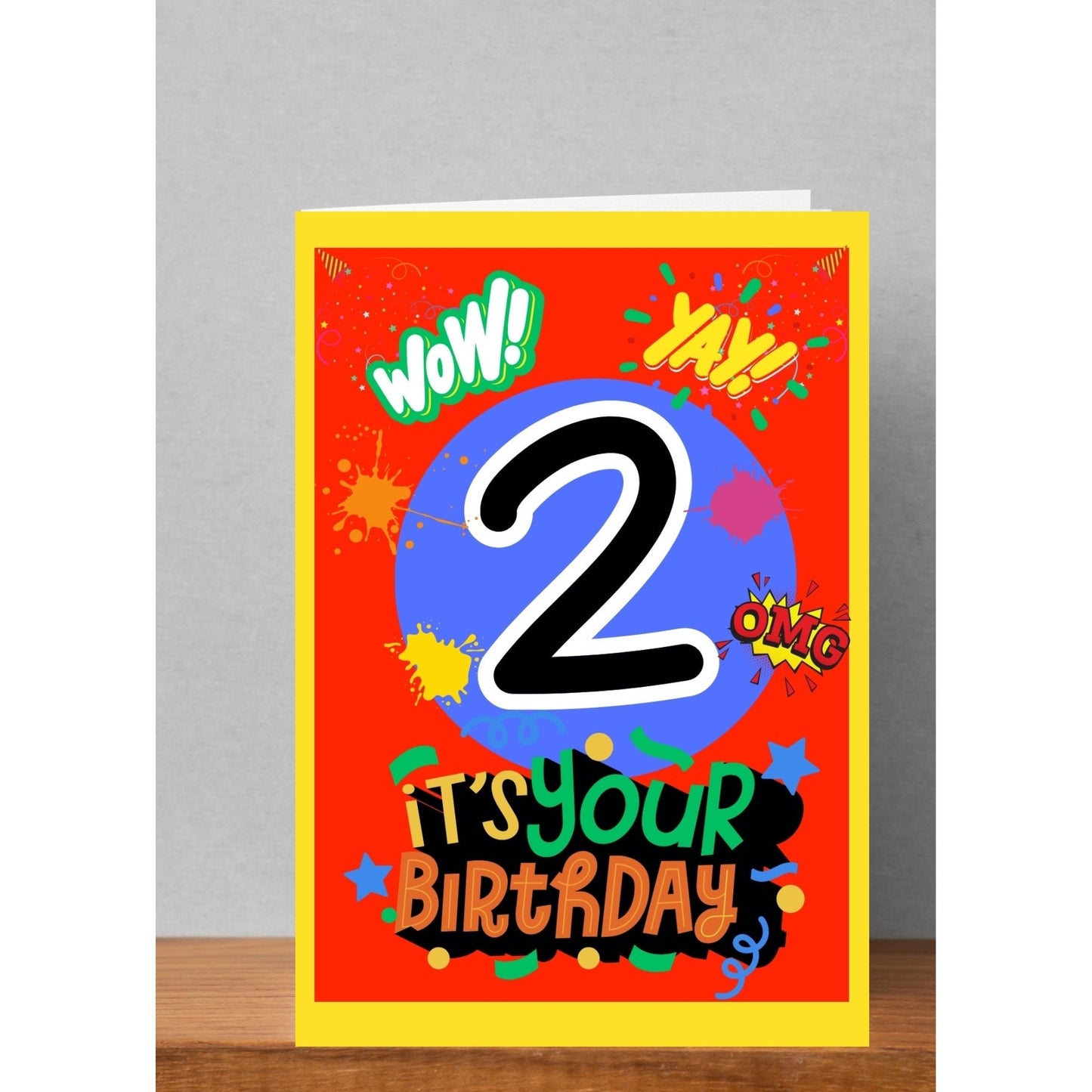 5x7 Happy Birthday, Numbered Card Ages 1-10 yrs