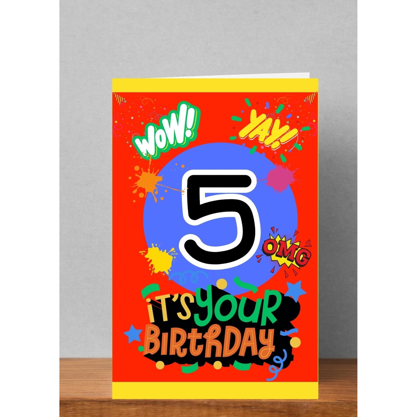 5x7 Happy Birthday, Numbered Card Ages 1-10 yrs