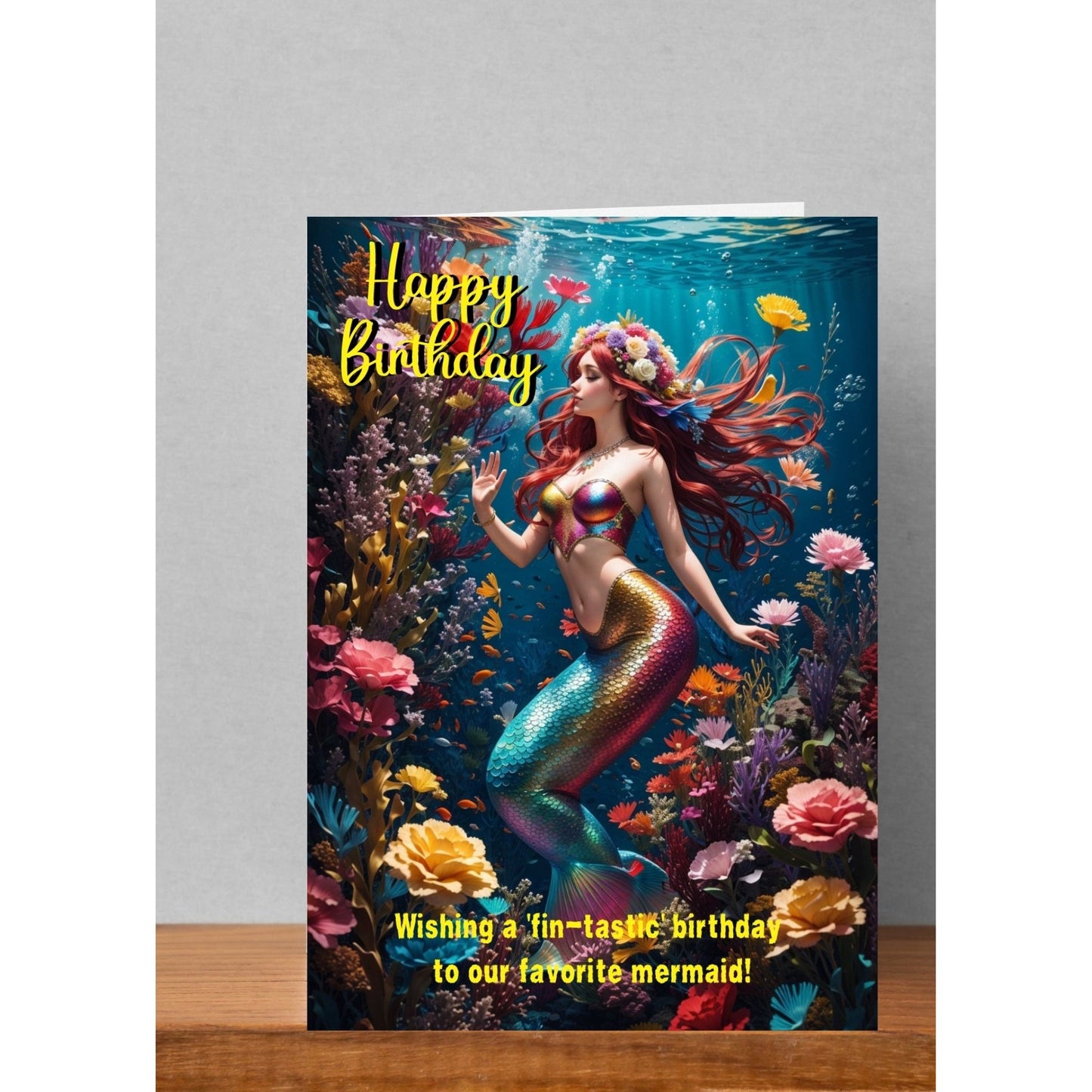 5x7 Happy Birthday- Mermaid