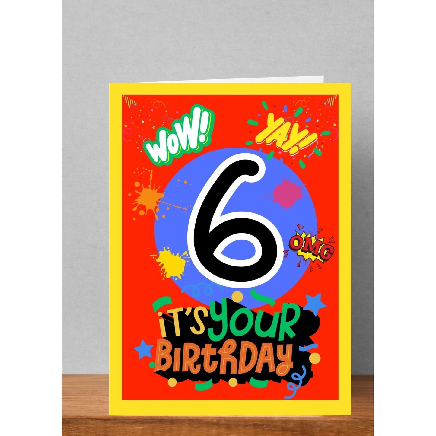 5x7 Happy Birthday, Numbered Card Ages 1-10 yrs