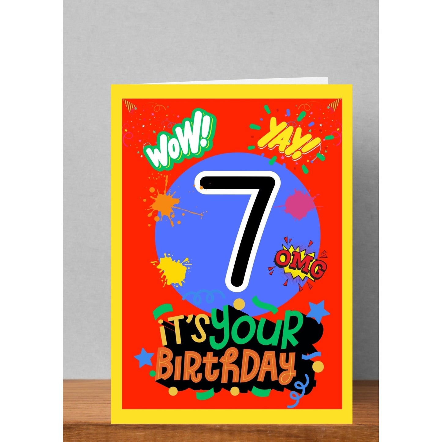 5x7 Happy Birthday, Numbered Card Ages 1-10 yrs