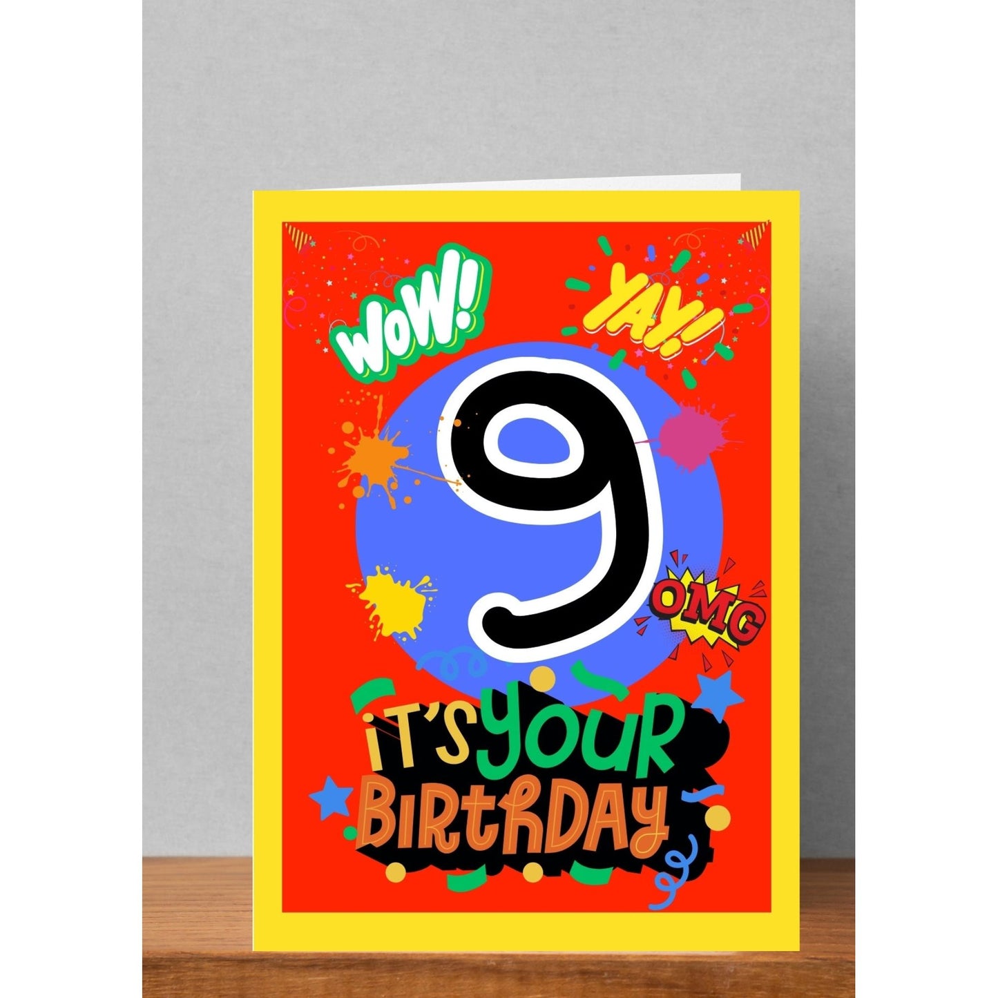 5x7 Happy Birthday, Numbered Card Ages 1-10 yrs